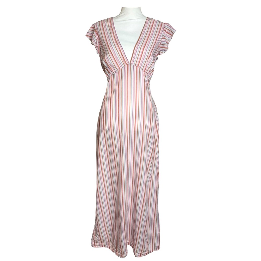 Everyday Ritual Heidi Nightgown XXL Pink Striped Cotton Cottagecore Sleep Dress - Picture 2 of 8